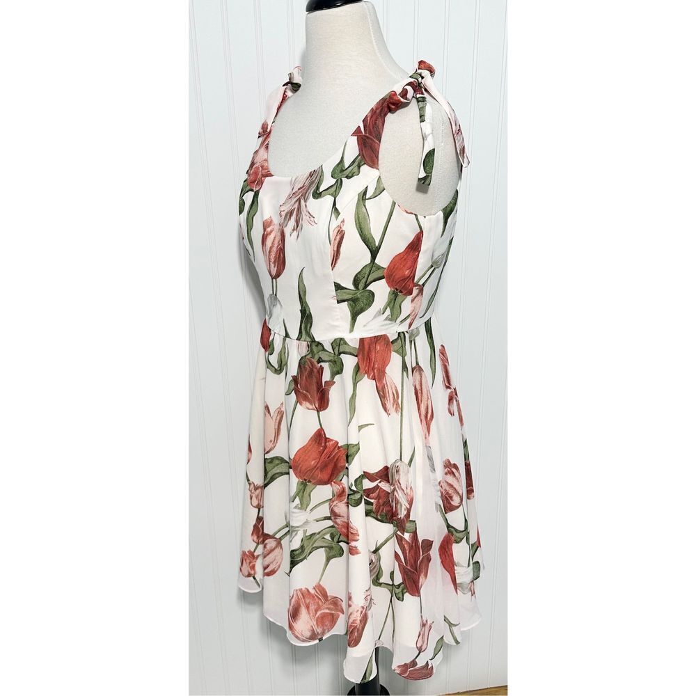 Anthropologie Paper Crown‎ Tulipa Double Tie Sleeveless Party Mini Dress Large - Picture 9 of 13